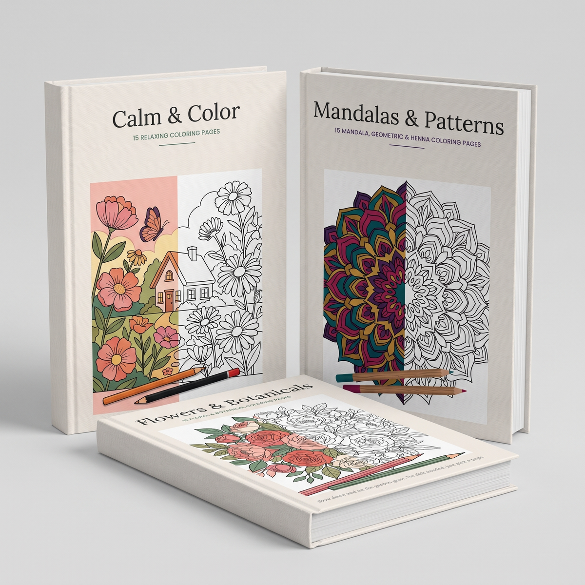 Big Coloring Bundle: Mandalas, Flowers & Calm Scenes